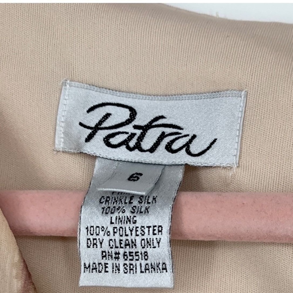 Petra 100% Silk Crinkle Floral Dress Beaded Shoulder Size 6 Romantic - Picture 8 of 10